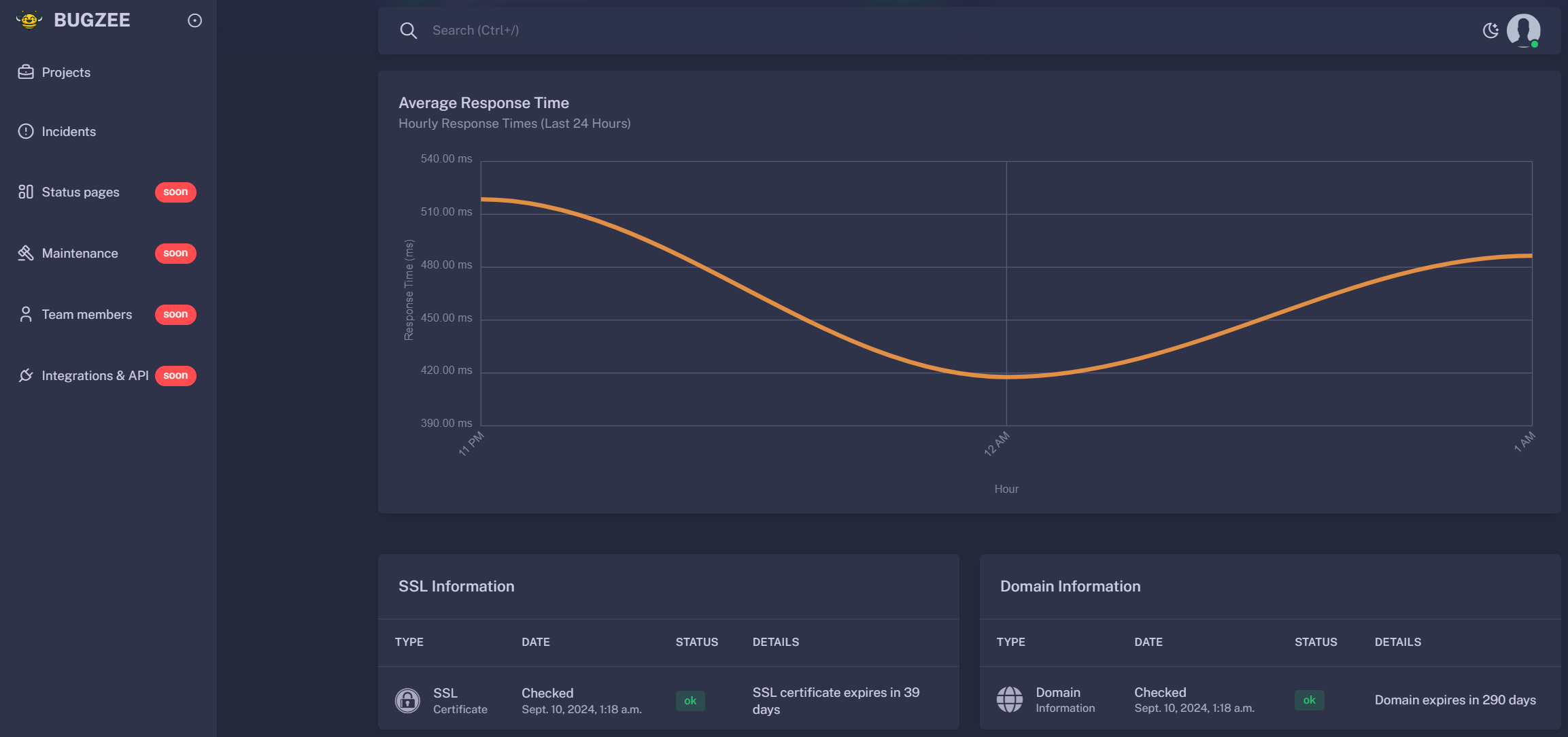 Bugzee command center dashboard
